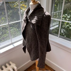 CALVIN KLEIN soft cozy boucle cardigan large ribbed collar